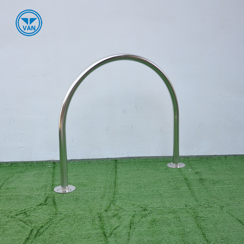 Soporte industrial para bicicleta de un solo aro en forma de U de acero