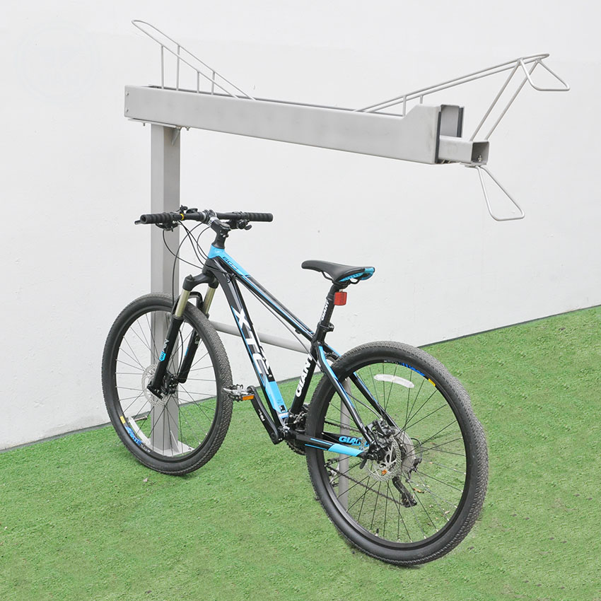 Estante de almacenamiento de estacionamiento de bicicletas de doble capa de dos niveles, soporte para bicicleta de montaña