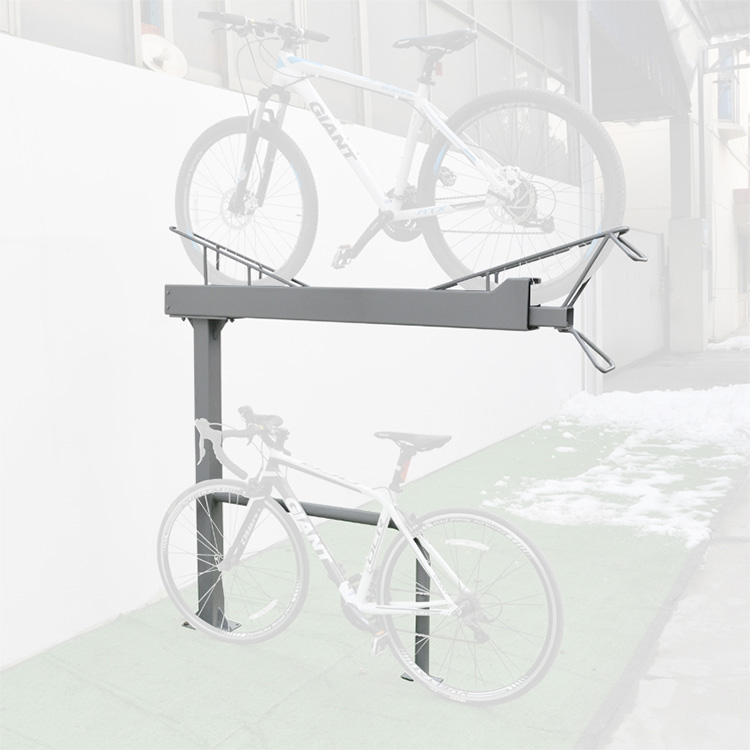 Estante de almacenamiento de estacionamiento de bicicletas de doble capa de dos niveles, soporte para bicicleta de montaña